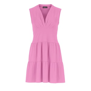 Ärmelloses Jerseykleid mit V-Ausschnitt in Orchidee