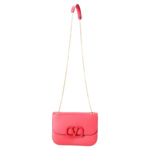 Valentino Kleine Vlock-Schultertasche mit Kette aus Leder