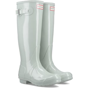 Hunter Original Tall Gloss Gummi Damen Wellington Stiefel in Sea Foam