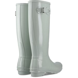 Hunter Original Tall Gloss Gummi Damen Wellington Stiefel in Sea Foam