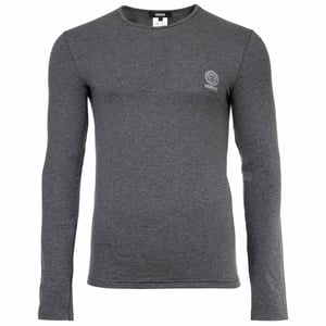 Versace T-Shirt Long Sleeves Round Neck Jersey Topeka Bi-Stretch Cotton Organic New Logo Longsleeve