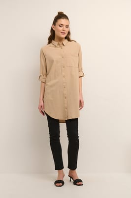 Langarm - Hemd Loose fit sand
