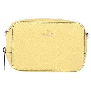 Valentino Garavani – Beuteltasche mit Reißverschluss aus gelbem Leder