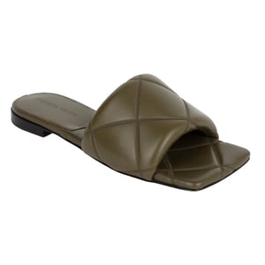 Bottega Veneta Gummi Lido Slide Grün
