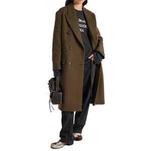 Acne Studios – Karierter, zweireihiger Mantel aus Wollmischung