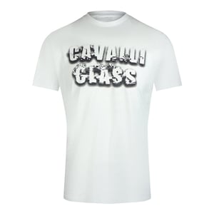 Cavalli Class - T-shirt In Gebrochenem Weiß Mit Auffälligem Logo In Rauchoptik