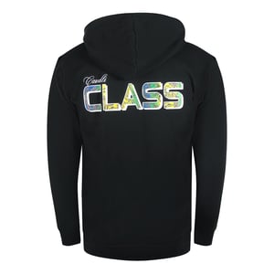 Cavalli Class - Schwarzer Kapuzenpullover Mit Reißverschluss Und Auffälligem Blumenlogo