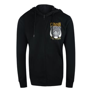 Cavalli Class - Schwarzer Kapuzenpullover Mit Reißverschluss Und Tiger-grafiklogo