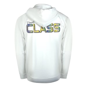 Cavalli Class - Kapuzenpullover Mit Reißverschluss Und Blumenlogo In Off-white