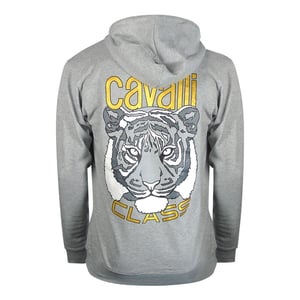 Cavalli Class - Grauer Kapuzenpullover Mit Tiger-grafik