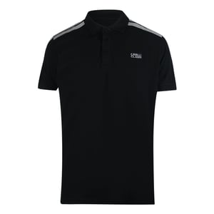 Cavalli Class - Schwarzes Poloshirt Mit Schulterverstärkung