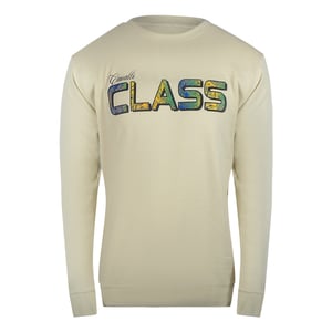 Cavalli Class - Beiges Sweatshirt Mit Leuchtendem Blumenlogo