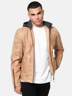 Tazzio Herren Lederjacke Biker-Look