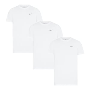 3er-Pack Nike T-Shirts mit Rundhalsausschnitt und gesticktem Swoosh in Weiß
