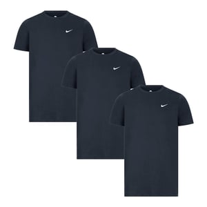 3er-Pack Nike T-Shirts mit Rundhalsausschnitt und gesticktem Swoosh in Marineblau
