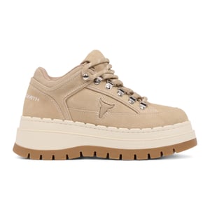 Windsorsmith Damen Sandbraune Wildleder-Sneakers mit dicker Plateausohle - Ultimatum