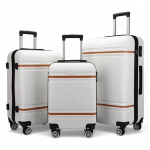 Hartschalen-Creme-Weiß-Kabinenkoffer-Set Robustes ABS Leichtgewicht Reisegepäck Urlaubstasche