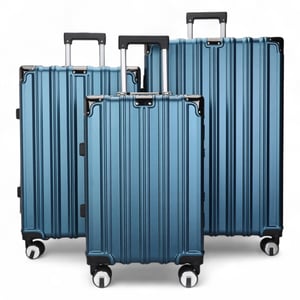 Hartschalenkoffer Blau Robuster 8-Rollen-Gepäck Handgepäck Koffer