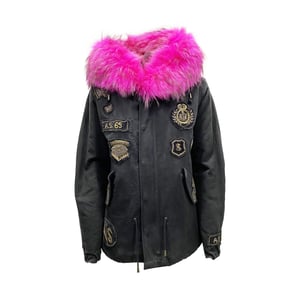 As65 Parkajacke aus Canvas mit Verzierung