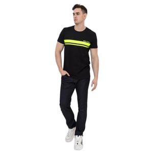 Balmain - Schwarzes T-shirt Mit Neonlogo