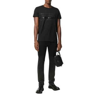 Balmain Paris - Schwarzes T-shirt Mit Mehreren Logos
