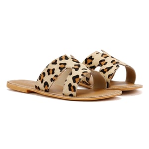 Tower Footwear Cut Out Damen Pantoletten Aus Leder In Beige