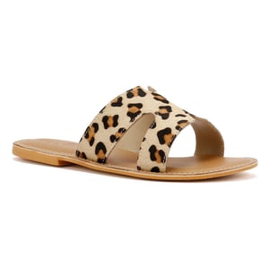 Tower Footwear Cut Out Damen Pantoletten Aus Leder In Beige