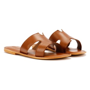 Tower Footwear Cut Out Damen Maultiere Aus Braunem Leder