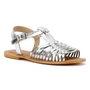 Tower Footwear Hurache Damen Silberne Ledersandalen