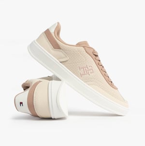 Tommy Hilfiger TH Monogram Sneaker Damen Muslin/Claystone