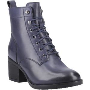 Hush Puppies Harriet Leder Damen Navy Absatz Stiefeletten