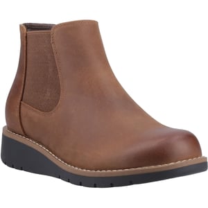 Hush Puppies Leonie Damen Chelsea Stiefel aus braunem Leder
