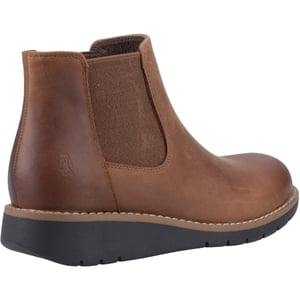 Hush Puppies Leonie Damen Chelsea Stiefel aus braunem Leder