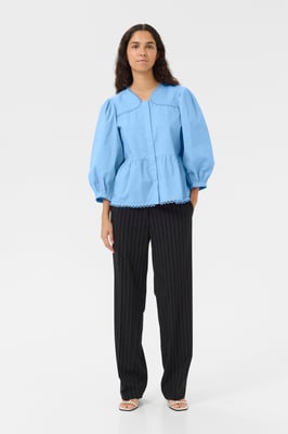 Kurzarm-Bluse KBAnnabelle Peplum fit blue