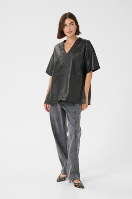Kurzarm-Bluse CUatam Loose fit black