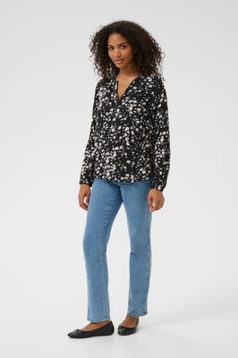 Langarm-Bluse KAbeathe Regular fit black white