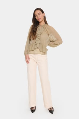 Langarm-Bluse JacelynSZ Lockere Passform beige