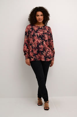 Langarm-Bluse KCjeanetta Regular fit black red