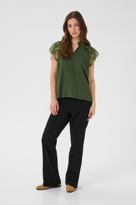 Kurzarm-Bluse CRNola Straight fit green