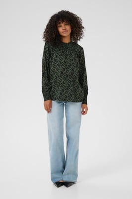Langarm-Bluse KAdina Regular fit black green