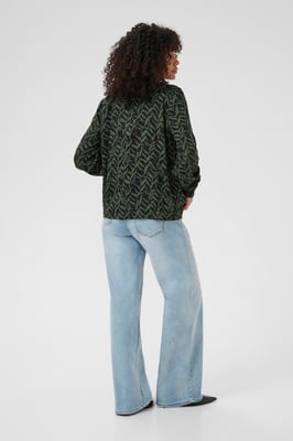Langarm-Bluse KAdina Regular fit black green