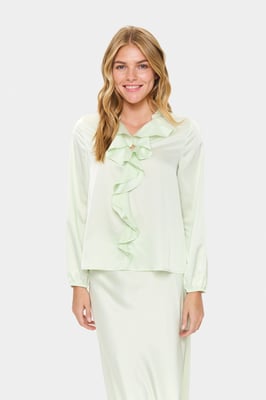 Langarm-Bluse LodisaSZ Gerade Passform pale green