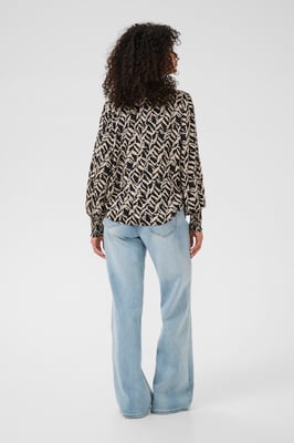 Langarm-Bluse KAdina Regular fit black offwhite