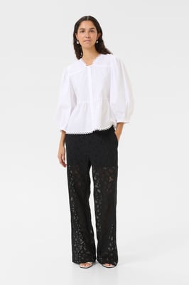 Kurzarm-Bluse KBAnnabelle Peplum fit white