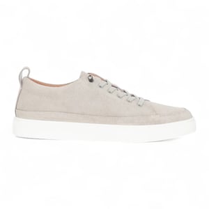 Justin Reess Herren-Trainer-Sneaker aus grauem Wildleder – Josh