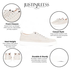 Justin Reess Herren-Trainer-Sneaker aus grauem Wildleder – Josh
