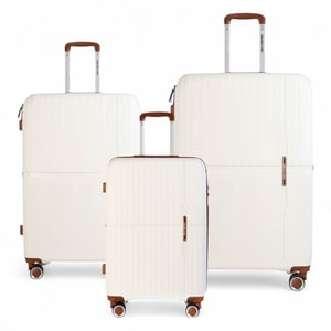 Hartschalenkoffer, Weiß, robust, 8 Rollen, Handgepäck, Urlaubsreisekoffer