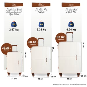 Hartschalenkoffer, Weiß, robust, 8 Rollen, Handgepäck, Urlaubsreisekoffer