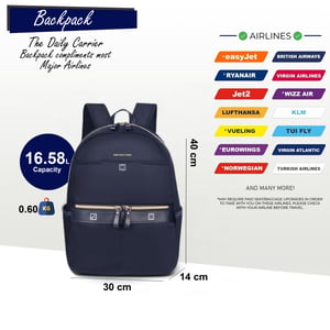 Rucksack 40 x 30 x 14 cm Blau Untersitz Reise-Kabinentasche für Ryanair, Easy Jet