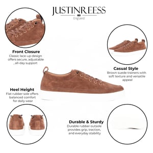 Justin Reess Herren-Sneaker aus braunem Wildleder, Leder – Josh